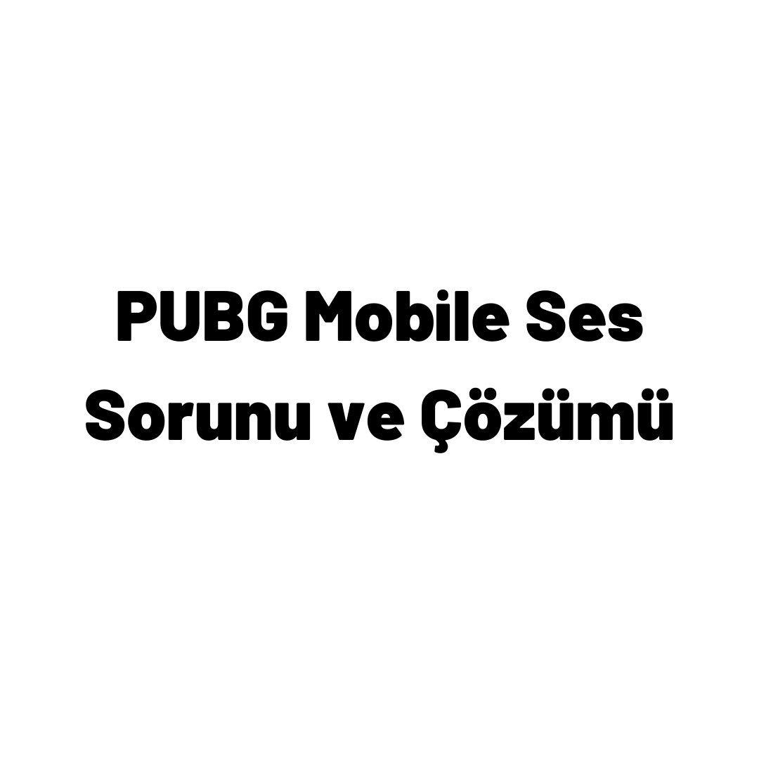 PUBG Mobile Ses Sorunu